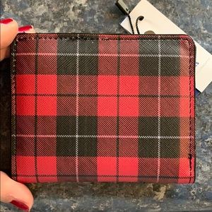 Apt 9 red plaid mini bifold wallet (RFID)